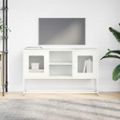vidaXL TV skrinka biela 100,5x39x60,5 cm oceľ