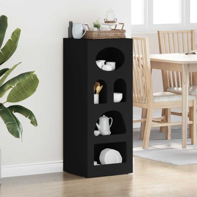 vidaXL Servírovacia skriňa ELST Čierna 40 x 35 x 100,5 cm