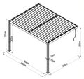 Bioklimatická pergola G21 Trenton 4x3 m, antracitová hliníková