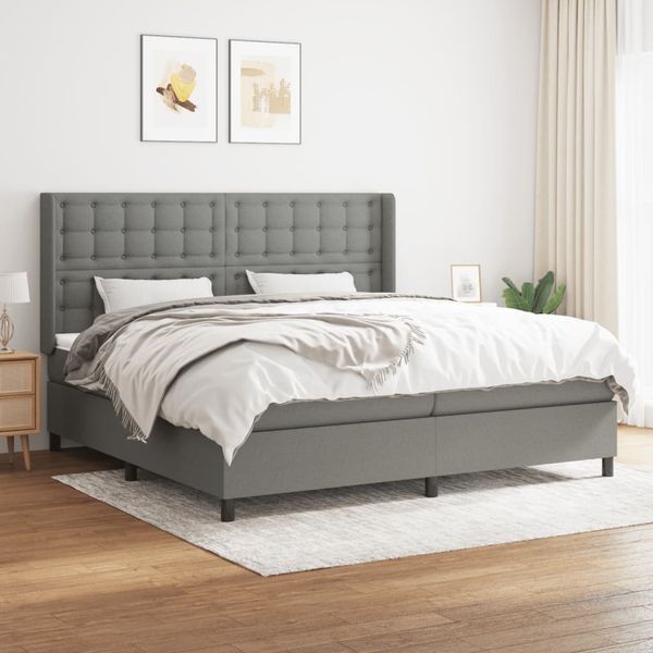 vidaXL Boxspring posteľ s matracom tmavosivá 200x200 cm látka