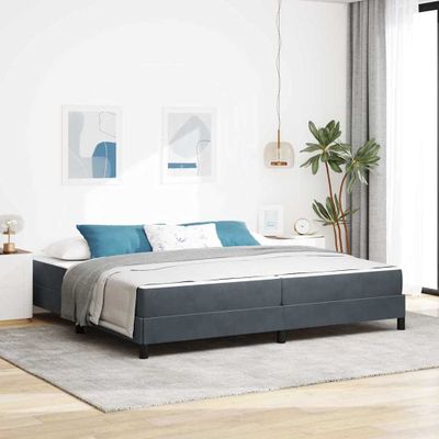vidaXL Posteľ s pružinovým rámom Tmavo šedá 200 x 200 cm látka