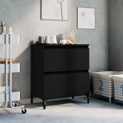 vidaXL Komoda čierna 60x35x70 cm spracované drevo