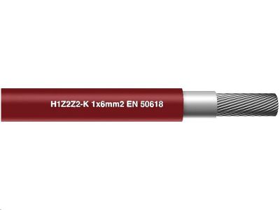 Solárny kábel H1Z2Z2-K 1500V / 6mm2 / červený -- METRÁŽ--