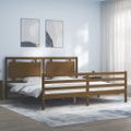 vidaXL Posteľný rám s čelom medovo-hnedý 200x200 cm masívne drevo