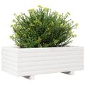 vidaXL Záhradný kvetináč biely 70x40x26,5 cm borovicový masív