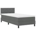 vidaXL Posteľ s pružinovým rámom Tmavo šedá 90 x 200 cm látka