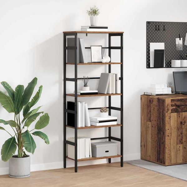 vidaXL Regál na knihy Staré drevo 60 x 29,5 x 149 cm Kompozitné drevo