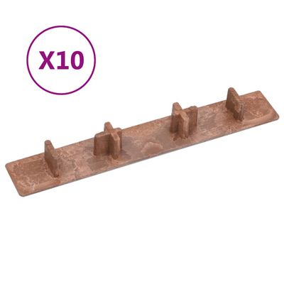 vidaXL Podlahové koncové krytky 10 ks hnedé plastové