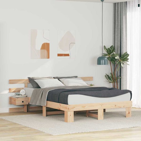 vidaXL Rám postele Hnedá 140 x 200 cm Masívne borovicové drevo