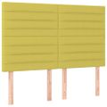 vidaXL Čelo postele s LED zelené 144x5x118/128 cm látka