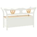 vidaXL Lavica biela 107x45x75,5 cm masívna jedľa