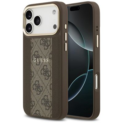 Puzdro Guess pre iPhone 17 Pro Max HC MAGSAFE PU S/ 4G PU STRIPE hnedé