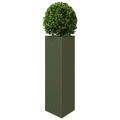 vidaXL Záhradné kvetináče 2 ks olivové trojuholníkové 30x26x75 cm oceľ