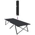 vidaXL Skladacia kempingová posteľ 2 ks Čierna 206 x 76 x 74 cm