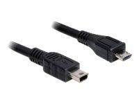 Kábel USB - mini-USB Type B (samec) na Micro USB typ B (samec) - USB 2.0 - 1 m - čierna