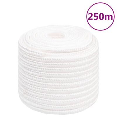 vidaXL Lodné lano biele 16 mm 250 m polypropylén