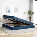 vidaXL Postel s úložným prostorem a matrací Modrá 200 x 200 cm