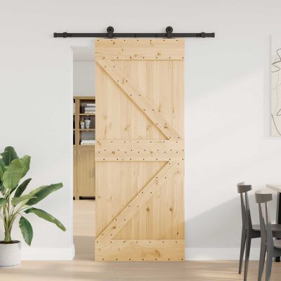 vidaXL Posuvné dvere NARVIK 85 x 210 cm (152,5 cm) Prírodná a čierna