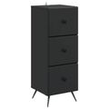 vidaXL Zásuvkový kabinet Čierna 33 x 34,5 x 90 cm Kompozitné drevo