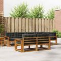 vidaXL Záhradná súprava gaučov 8 ks Prírodná a antracitová