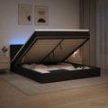 vidaXL Ottoman posteľ s matracom a LED Čierna 180 x 200 cm Látka