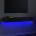 vidaXL TV skrinka s LED svetlami lesklá čierna 120x35x15,5 cm
