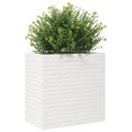 vidaXL Záhradný kvetináč biely 70x40x68,5 cm masívna borovica