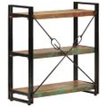 vidaXL Knižnica s 3 policami 77x30x80 cm recyklovaný masív a železo
