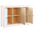 vidaXL Komoda biela 100x35x74 cm borovicový masív