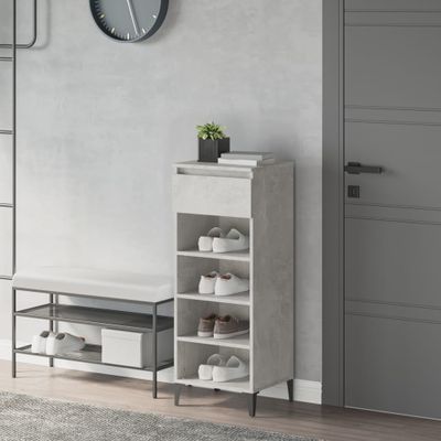 vidaXL Regál na topánky betónovosivý 40x36x105 cm spracované drevo