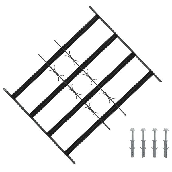 vidaXL Bezpečnostné mreže na okná so 4 priečnymi tyčami 3 pcs 43-74 cm