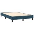vidaXL Posteľný rám boxsping s matracom tmavomodrý 120x200 cm zamat