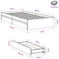 vidaXL Posteľný rám so zásuvkami dymový dub 75x190 cm kompozitné drevo