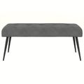 vidaXL Lavica s gombíkovým prešívaním Tmavosivá 110 x 40 x 46 cm Zamat