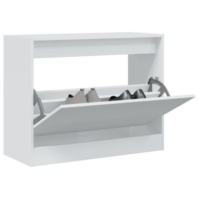 vidaXL Botník biely 80x34x63 cm spracované drevo