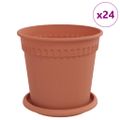 vidaXL Kvetináče 24 ks Tehlovo červená Plast