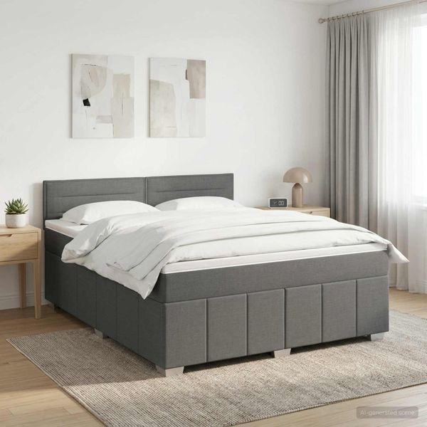 vidaXL Posteľ boxspring s matracom Tmavosivá 140 x 200 cm Látka