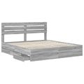 vidaXL Rám postele Sivý Sonoma 200 x 200 cm Inžinierske drevo