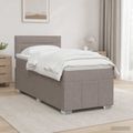 vidaXL Posteľ boxspring s matracom Sivohnedá 90 x 200 cm Látka