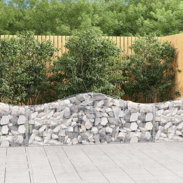 vidaXL Oblúkový gabionový kôš 30 ks 200x30x60/80 cm pozinkované železo