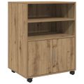 vidaXL Skrinka na kolieskach dub artisan 60x48x81 cm kompozitné drevo
