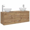 vidaXL Set kabinetov do kúpeľne 3 ks Dub artisan 49,5 x 35 x 63 cm