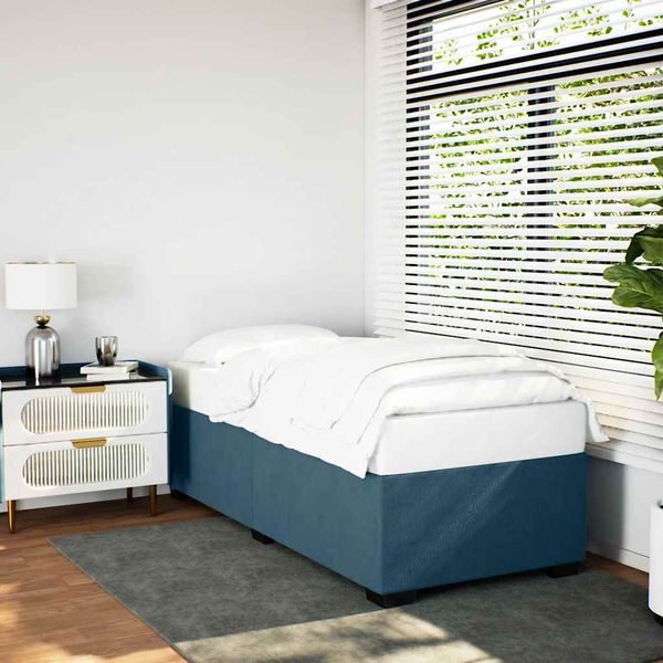 vidaXL Rám postele modrá 90x200 cm zamat