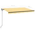 vidaXL Automaticky zaťahovacia markíza 450x300 cm žltá a biela