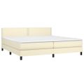 vidaXL Boxspring posteľ s matracom krémová 200x200 cm umelá koža