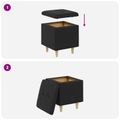 vidaXL Ottoman s Úložným Priestorom Čierny 40 x 40 x 45 cm Umelá koža