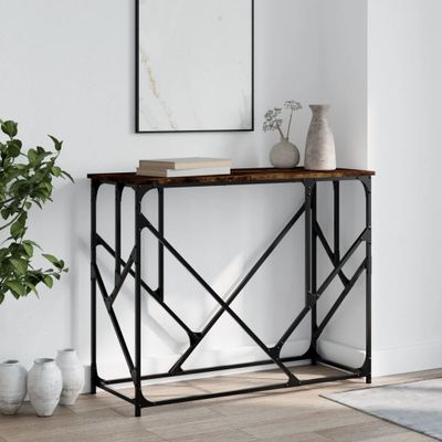 vidaXL Konzolový stolík dymový dub 100x40x80 cm kompozitné drevo