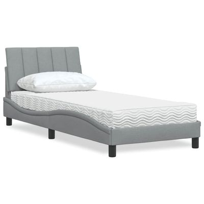vidaXL Posteľ s matracom Hanko bledosivá 80x200 cm látka