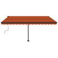 vidaXL Voľne stojaca ručne zaťahovacia markíza 400x350cm oranžovohnedá