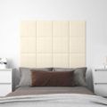 vidaXL Nástenné panely 12 ks krémové 30x30 cm zamatové 1,08 m²